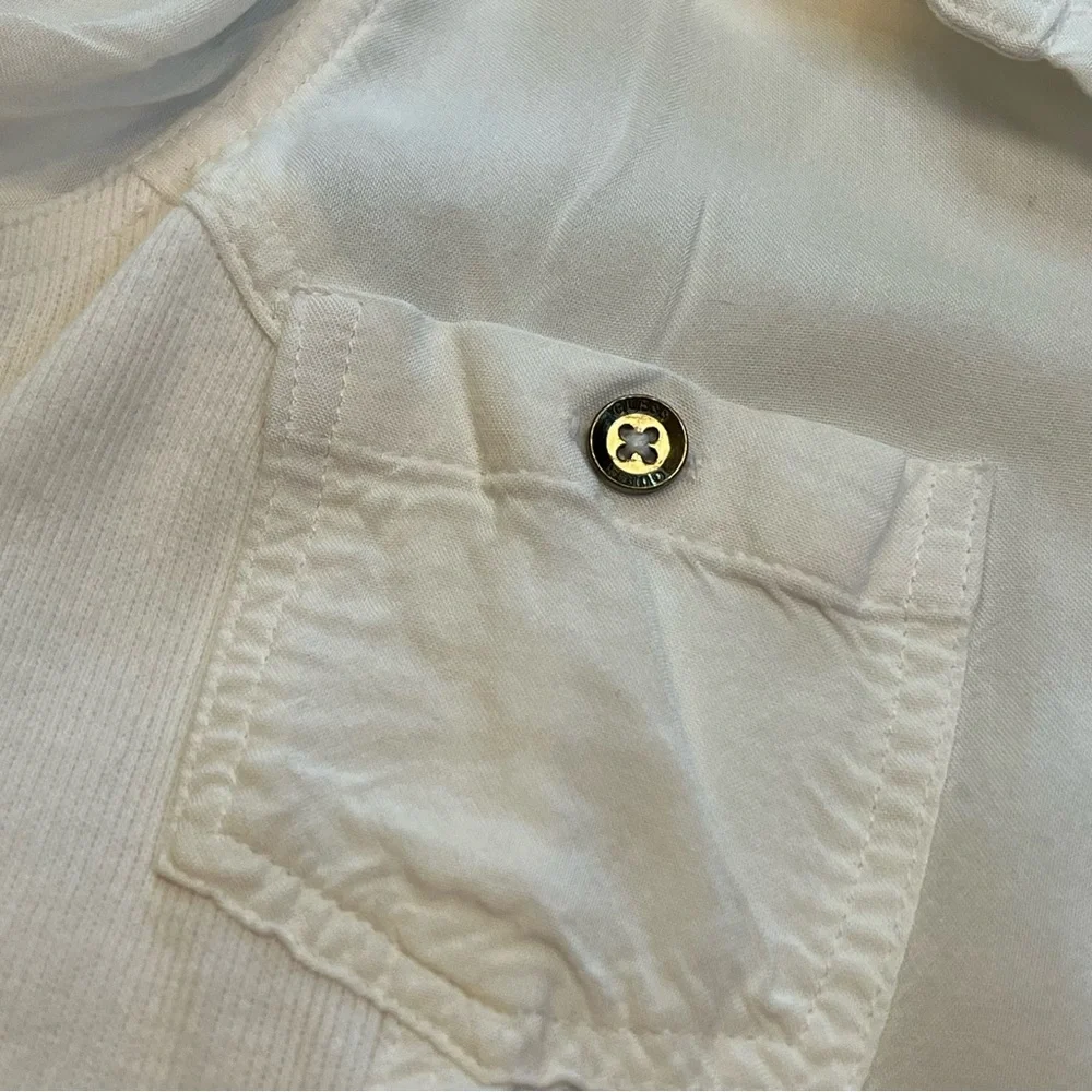 Guess White Short Sleeve Button Down Shirt - Picture 6 of 12